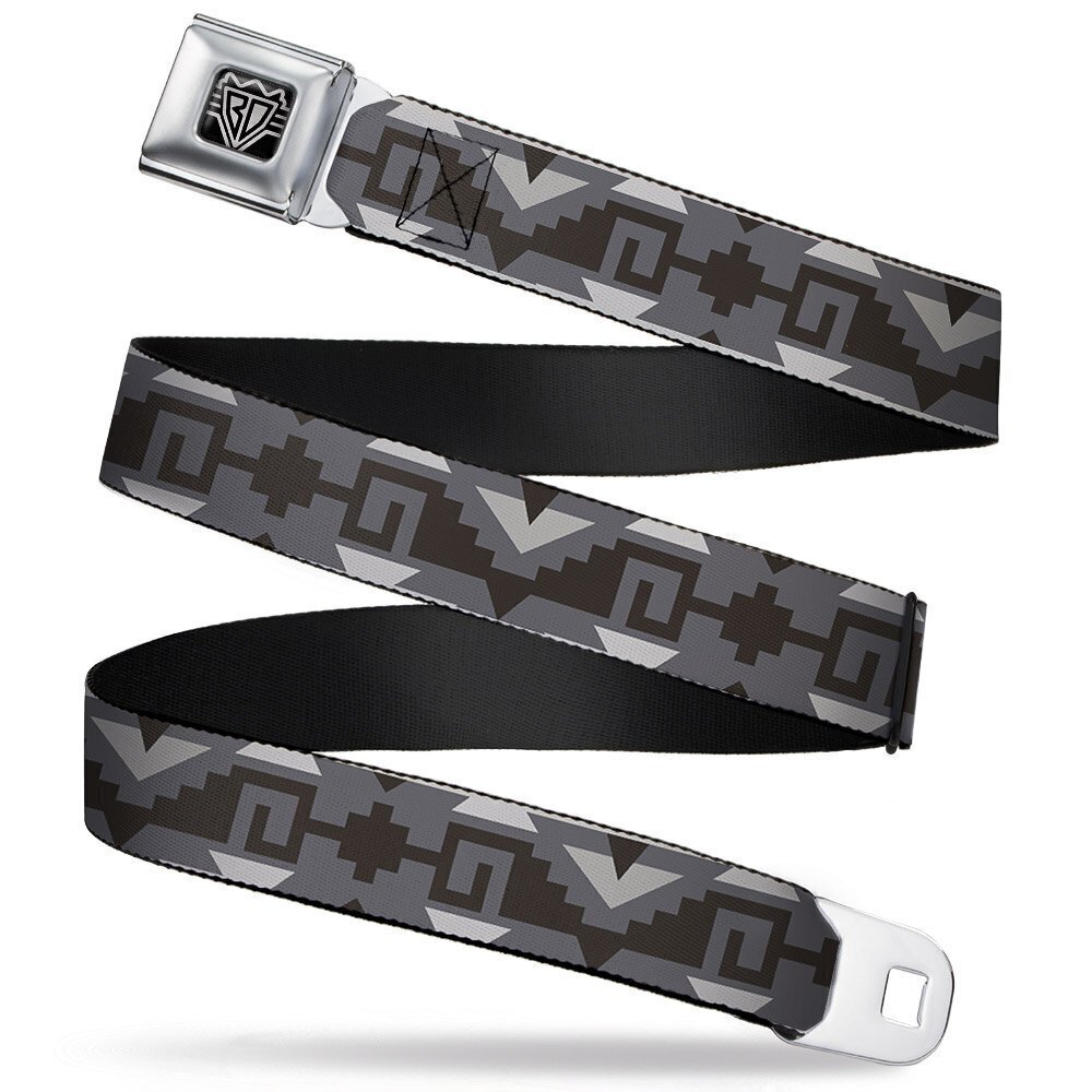 1934 Seatbelt Belt - Navajo2 Grays - 1.5" Wide - 24-38 Inches in Length